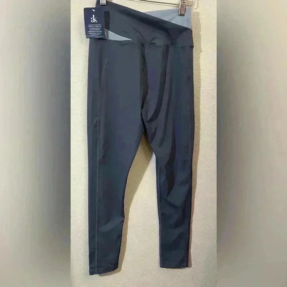 Anna-Kaci Two Toned Cross High Waist Leggings light & slate blue NWT yoga active - Picture 3 of 10